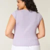 Top con cuello cuadrado y punto calado