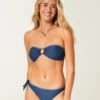 Top de bikini bandeau con anilla