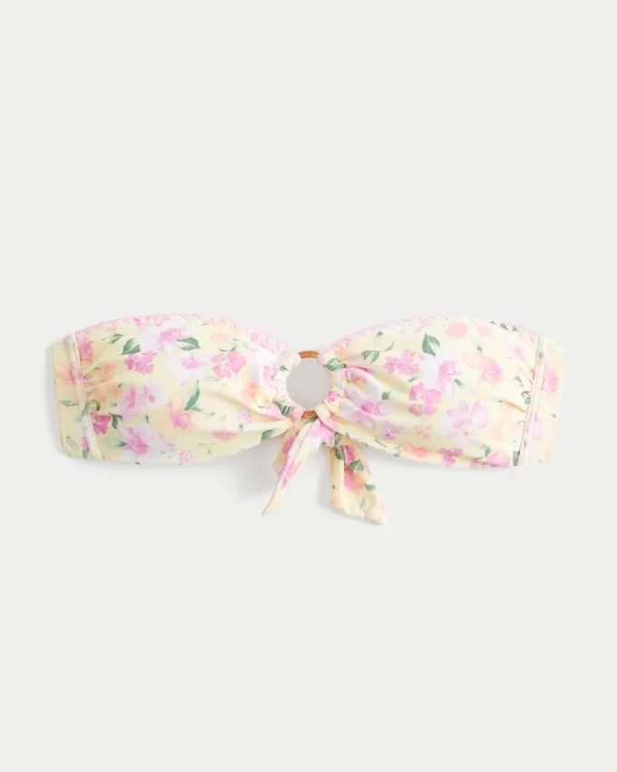 Top de bikini bandeau con anilla