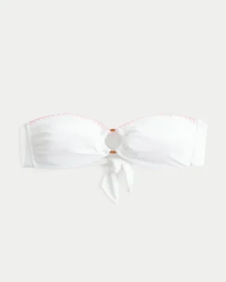 Top de bikini bandeau con anilla