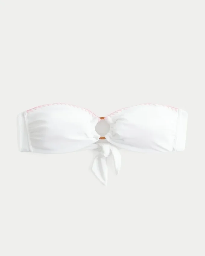 Top de bikini bandeau con anilla