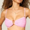 Top de bikini bandeau con anilla