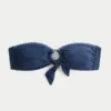 Top de bikini bandeau con anilla