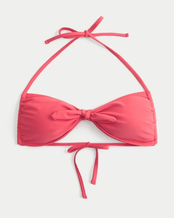 Top de bikini bandeau con lazo delantero Top de bikini bandeau con lazo delantero