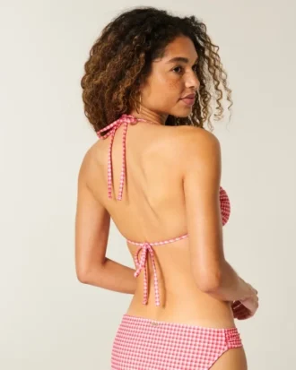 Top de bikini bandeau con lazo delantero