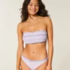 Top de bikini bandeau fruncido