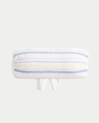 Top de bikini bandeau fruncido