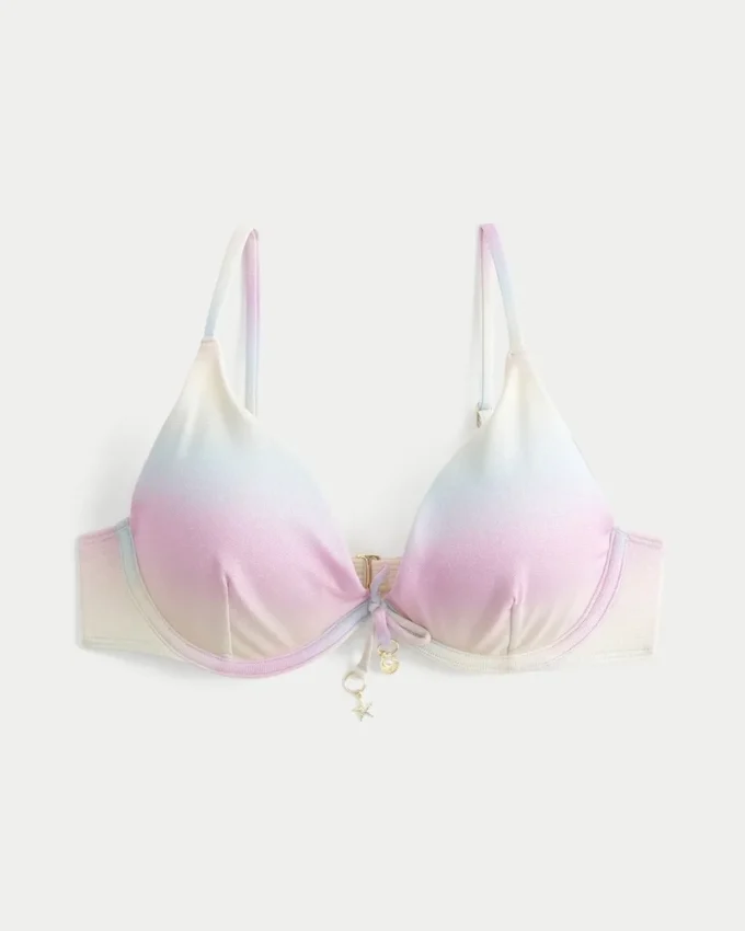 Top de bikini con aros y brillo