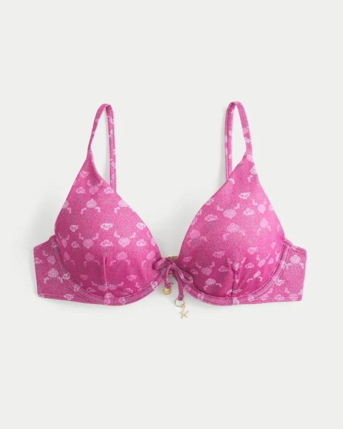 Top de bikini con aros y brillo