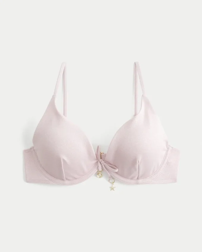 Top de bikini con aros y brillo