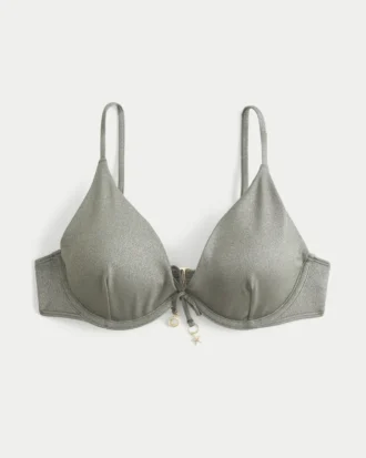 Top de bikini con aros y brillo