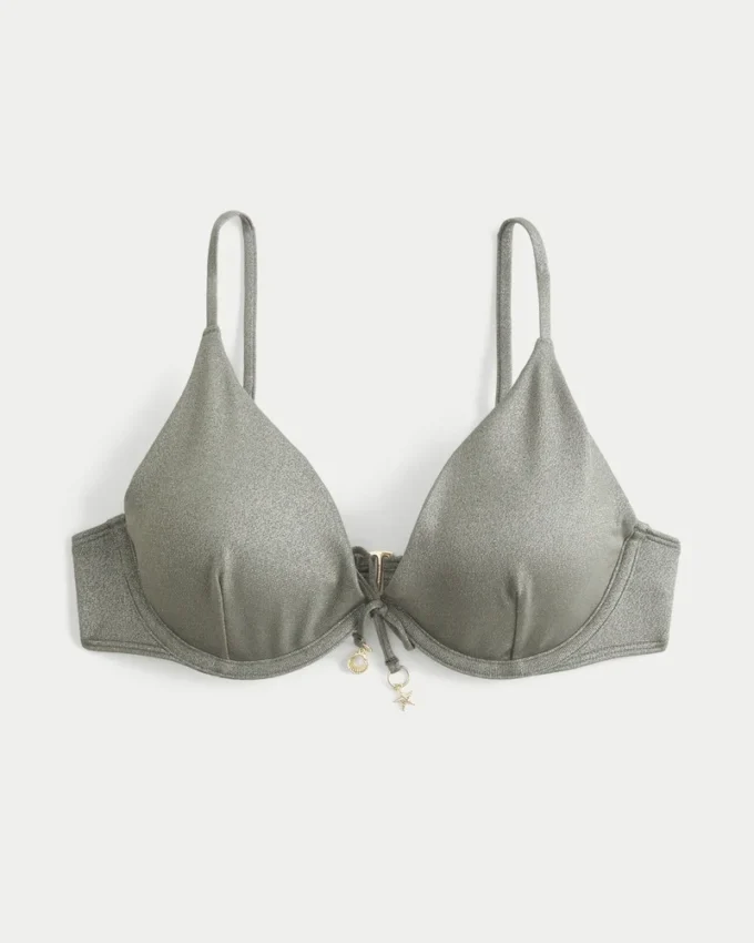Top de bikini con aros y brillo