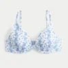 Top de bikini con aros y escote pronunciado acanalado