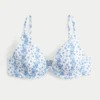 Top de bikini con aros y escote pronunciado acanalado