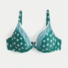 Top de bikini con aros y escote pronunciado con bordado