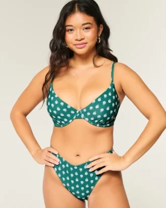 Top de bikini con aros y escote pronunciado para curvas