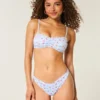 Top de bikini con cuello redondo y ribete