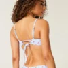 Top de bikini con cuello redondo y ribete