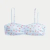 Top de bikini con cuello redondo y ribete