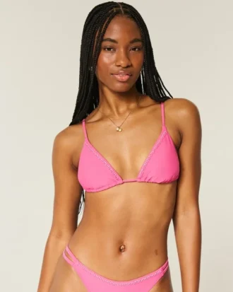 Top de bikini triangular adornado