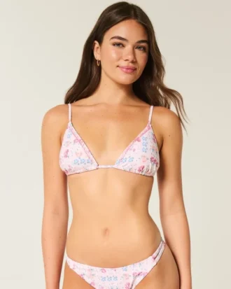 Top de bikini triangular adornado
