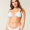 Top de bikini triangular adornado
