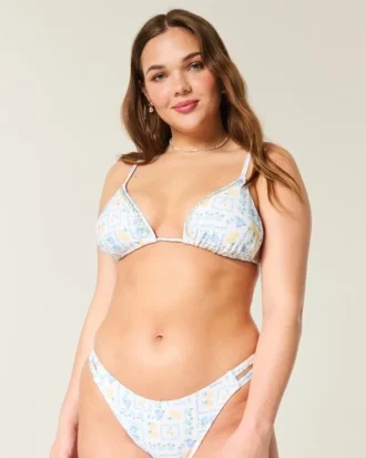 Top de bikini triangular adornado