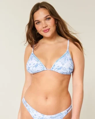 Top de bikini triangular adornado