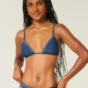 Top de bikini triangular adornado