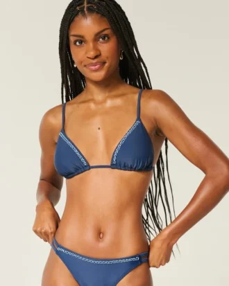 Top de bikini triangular adornado
