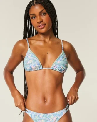 Top de bikini triangular adornado