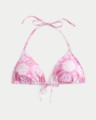 Top de bikini triangular con cuello halter Spring Break