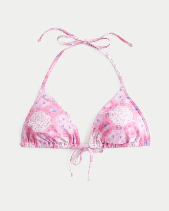 Top de bikini triangular con cuello halter Spring Break