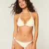 Top de bikini triangular con cuello halter y estampado Spring Break