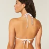 Top de bikini triangular con cuello halter y estampado Spring Break