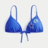 Top de bikini triangular con cuentas sobre los hombros