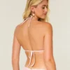 Top de bikini triangular con lentejuelas estilo crochet