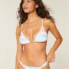 Top de bikini triangular con tirantes cruzados