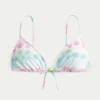 Top de bikini triangular con tirantes cruzados