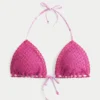 Top de bikini triangular estilo crochet