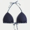 Top de bikini triangular estilo crochet