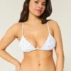 Top de bikini triangular fruncido