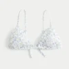 Top de bikini triangular fruncido