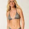Top de bikini triangular multiuso brillante