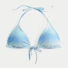 Top de bikini triangular multiuso brillante