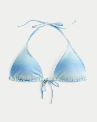 Top de bikini triangular multiuso brillante