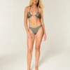 Top de bikini triangular multiuso brillante