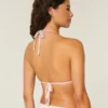 Top de bikini triangular multiuso brillante