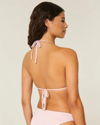 Top de bikini triangular multiuso brillante