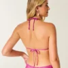 Top de bikini triangular multiuso brillante